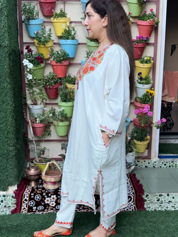 Kashmilon Wool 2pc Stiched Aari Work Pheran Suit  Price