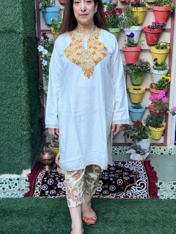 Kashmilon Wool Stiched Aari Work Kurti